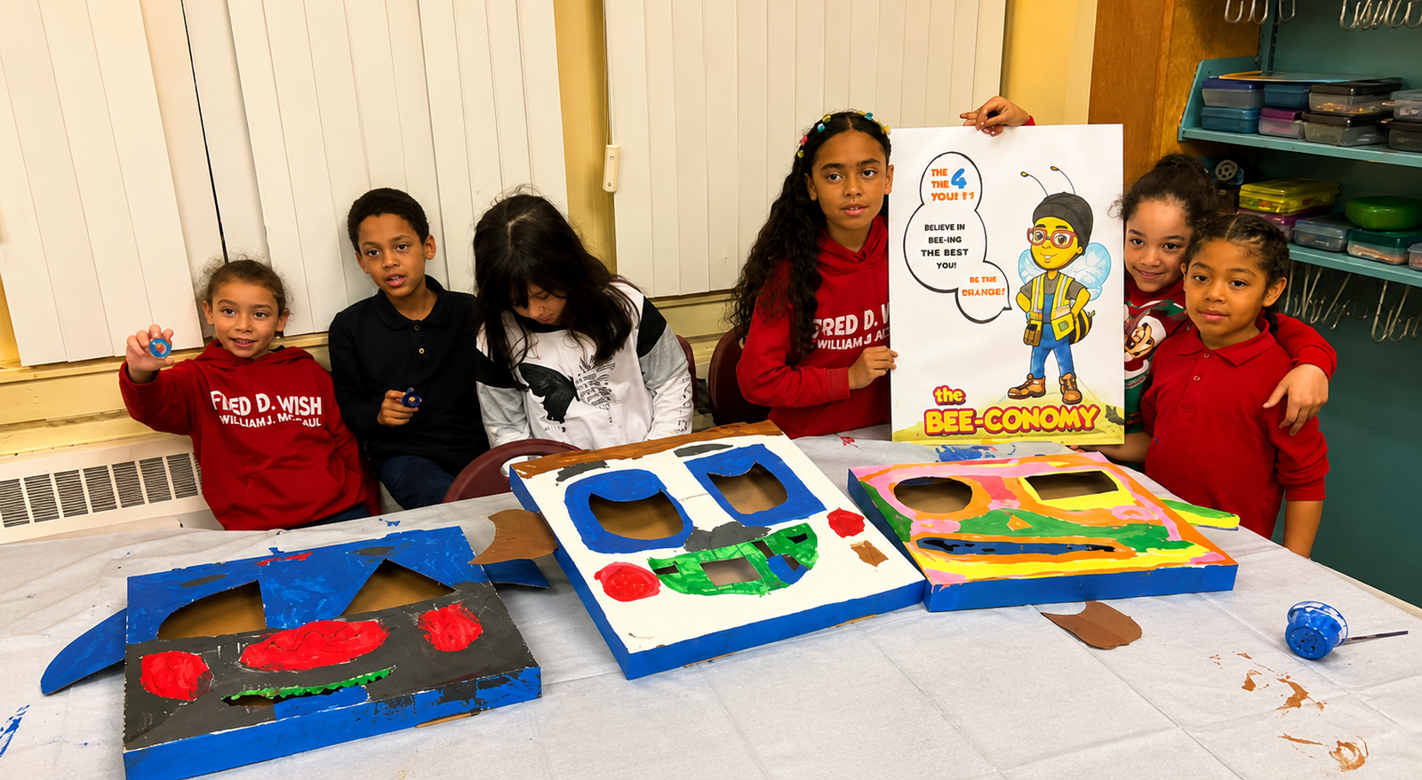 Child participating in a recycling and sustainable play activity