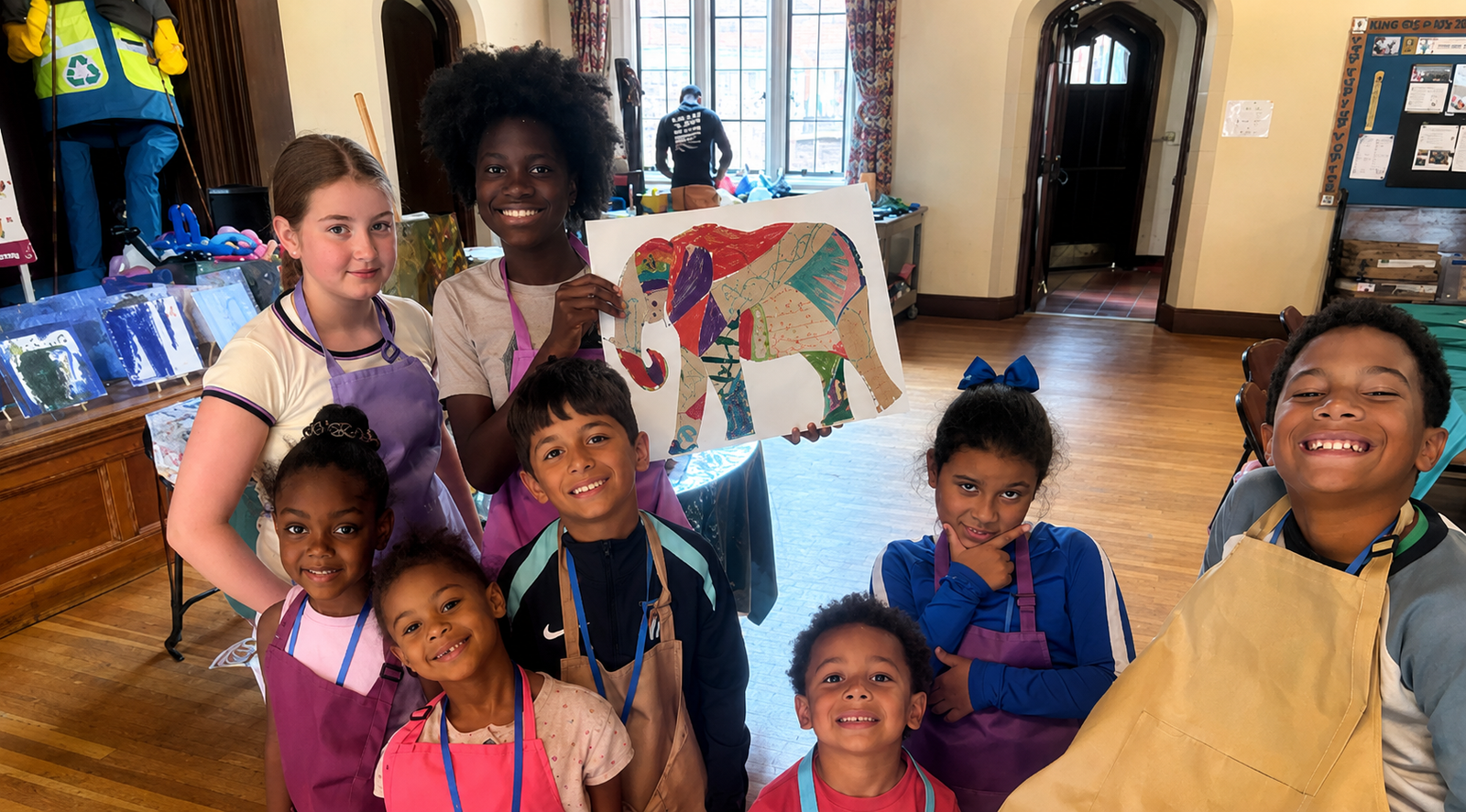 Children and community members participating in a local Bee-Conomy experience
